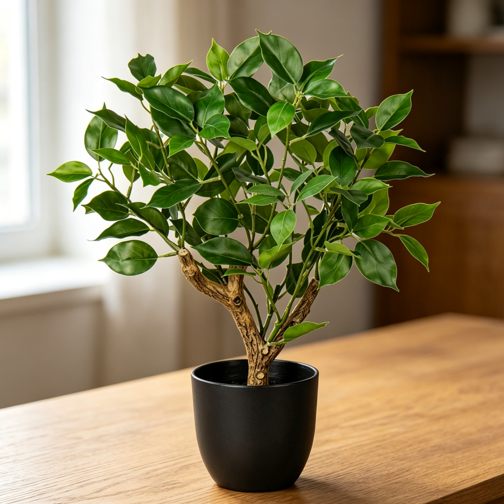 17 Inch Artificial Ficus Bonsai Potted Plant